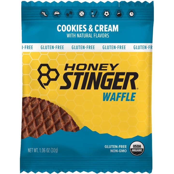 One Bay Distribution - Wholesale Snack Bar - Honey Stinger Energy Waffles, 12 Pack, Cookies & Cream (GF)
