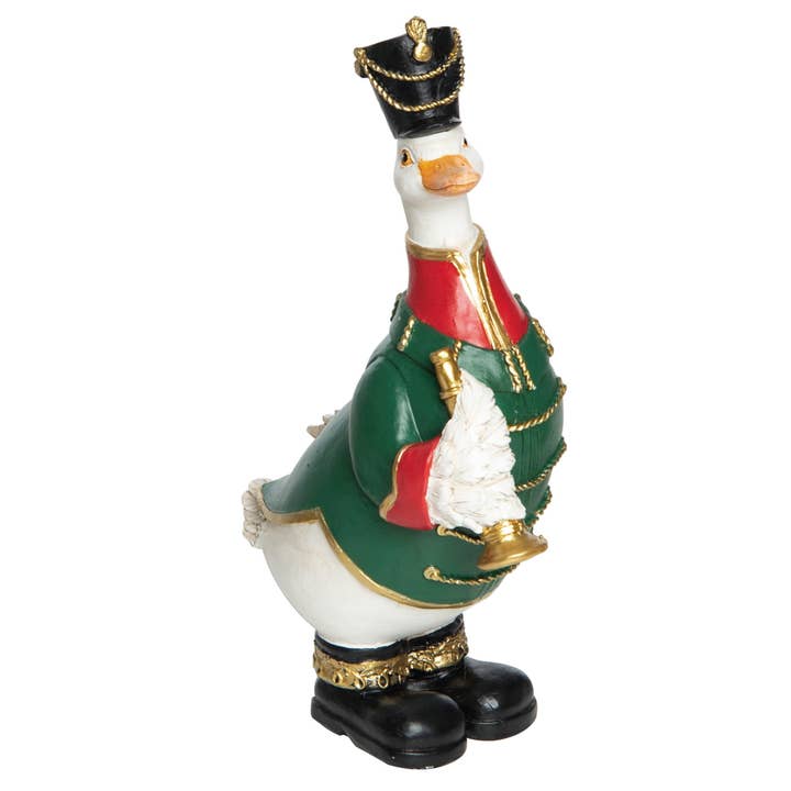 Transpac - Wholesale Holiday Nutcracker - CLOSEOUT 7.5" Multied Christmas Duck Nutcracker Figurine