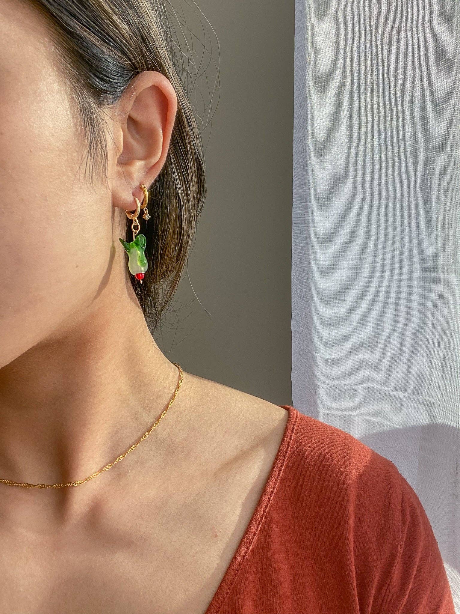 Lotus Haus Studio - Wholesale Huggie Earrings - Bok Choy Huggies3