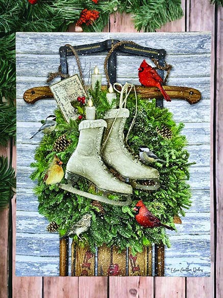 Winter Sled Canvas Lighted for wholesale by DNS Designs