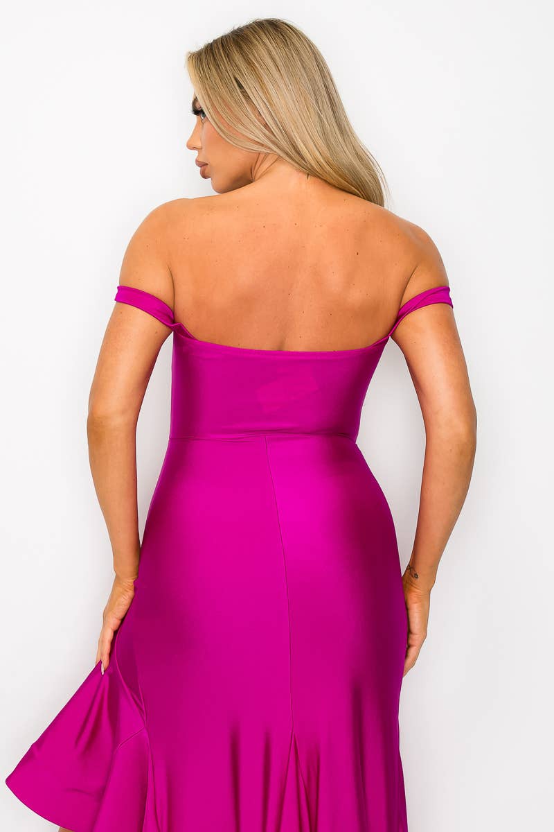 Kimcine - Wholesale Dress - Women's - KD20110Power Satin Corset Tube Top Ruffled Skirt  Dress(SALE17