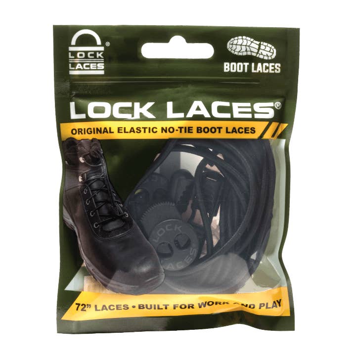 LOCK LACES - Wholesale Shoelaces - Unisex - Black Lock Laces Shoelaces for Boot