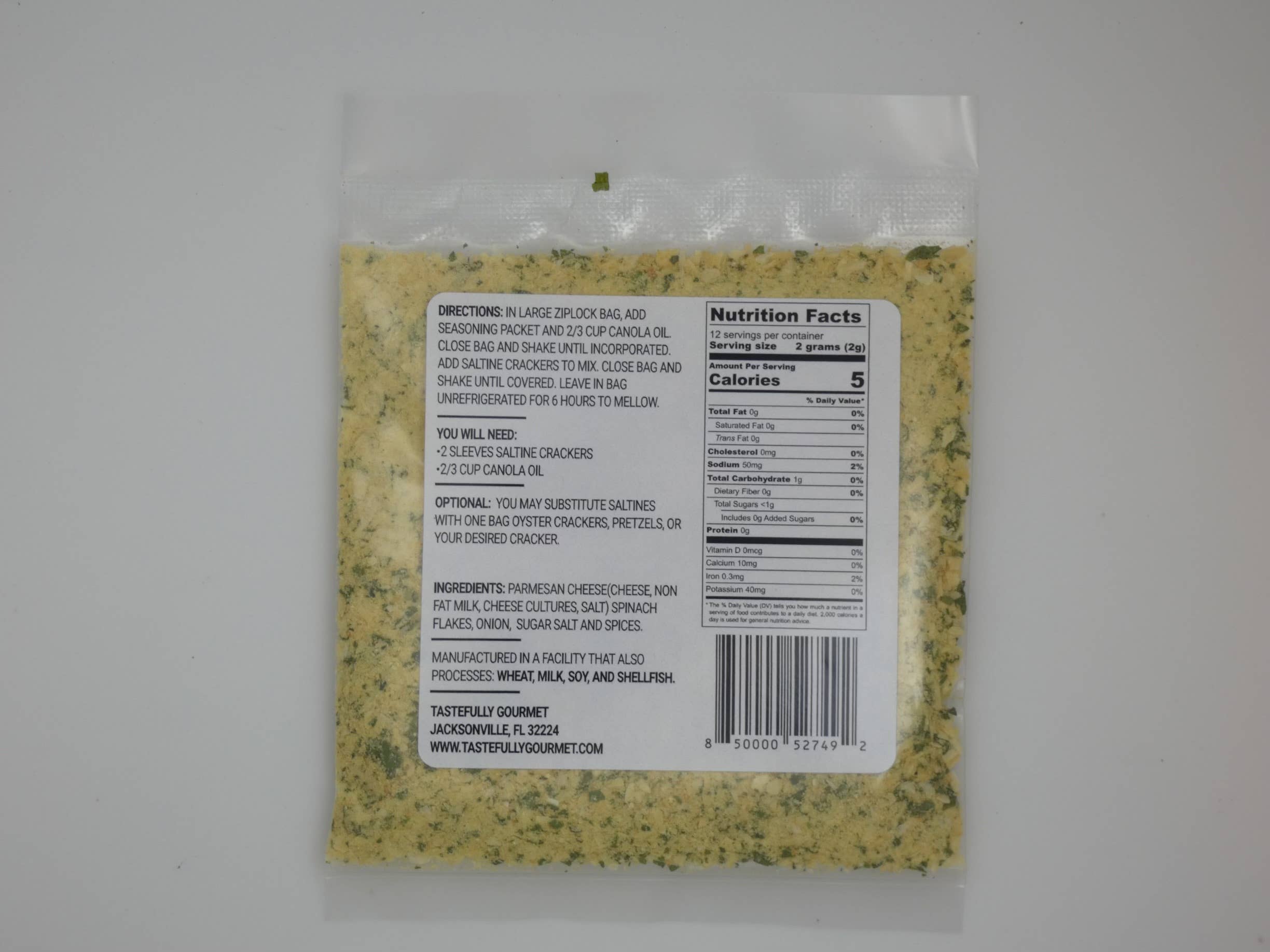 Tastefully Gourmet - Wholesale Dried Spice Mix - Spinach Parmesan Cracker Seasoning Mix1