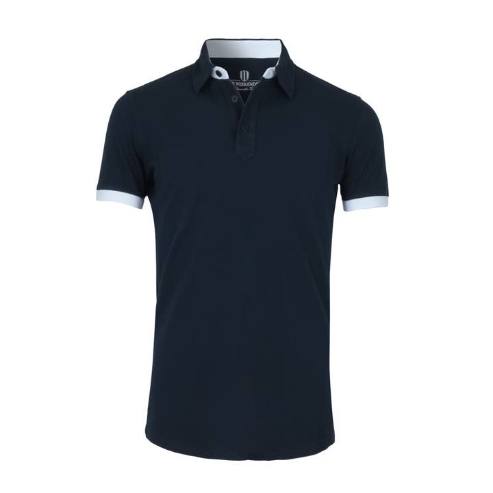 Surf navy pikétröja i marinblått för wholesale av The Weekenders