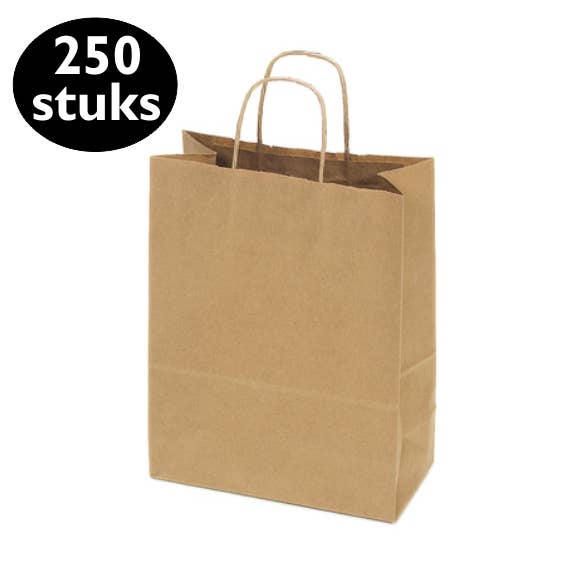 Papperspåse (M) – Brun Kraft - Låda med 250 stycken för wholesale av Mini Art Products