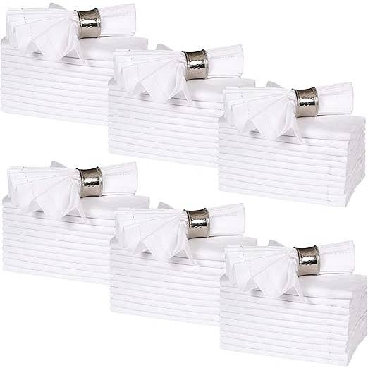 White Cotton Cloth Napkins 18x18 Inch – Set of 72 for wholesale by Bedding Craft