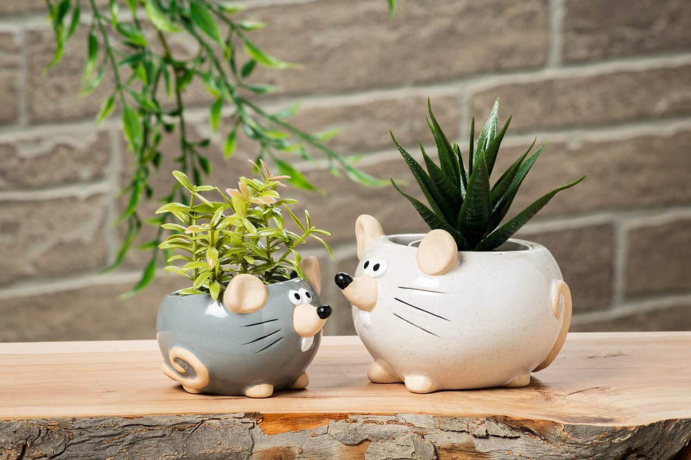 Abbott – wholesale Plant pot – Mini Mouse Planter-Gry-2"H3