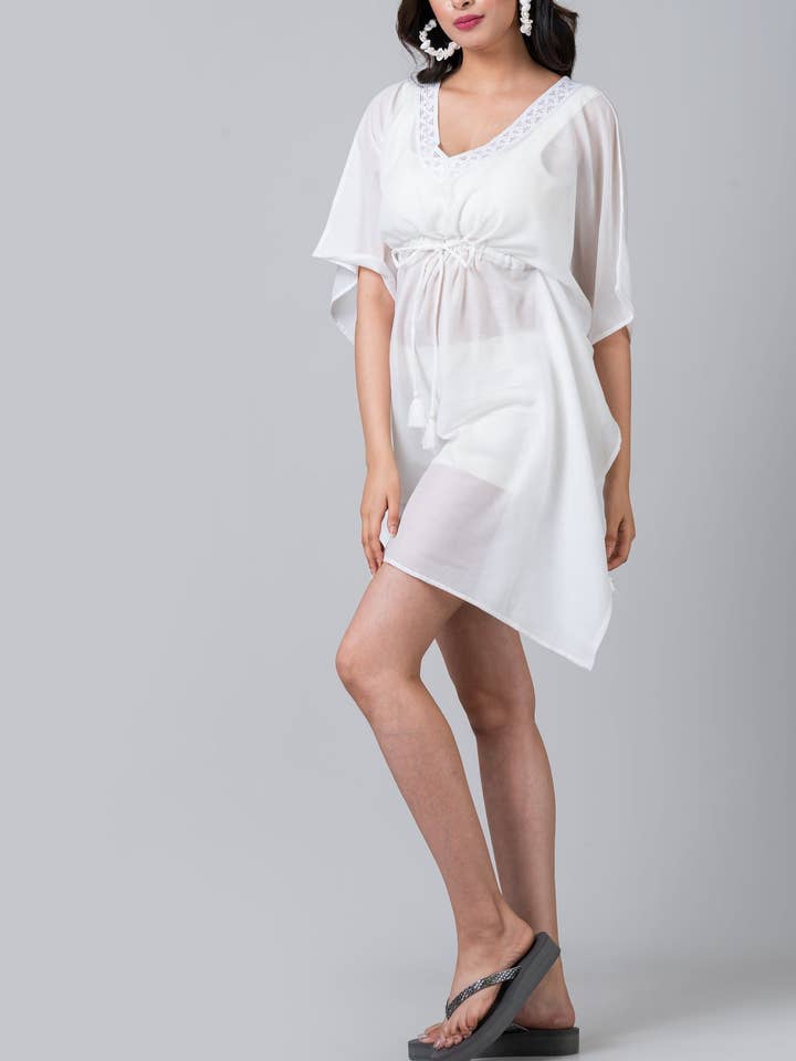 Clara White Voile svømmekjole for engroshandel hos Kandy coast