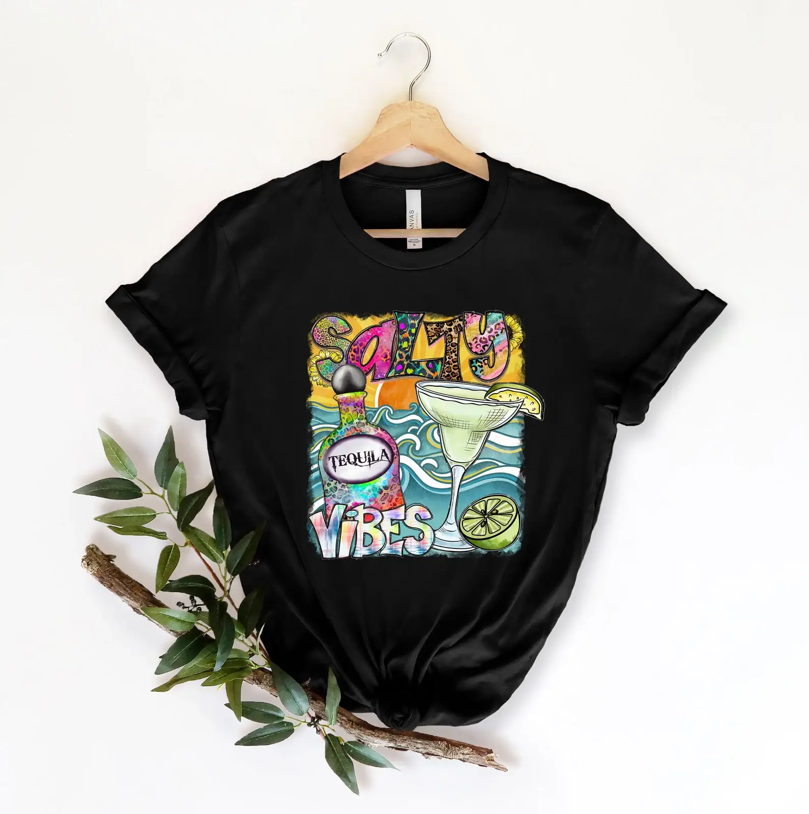 VibeClothing - Wholesale Screen Printed T-Shirt - Women's - Salty Tequila Vibes T-Shirt0