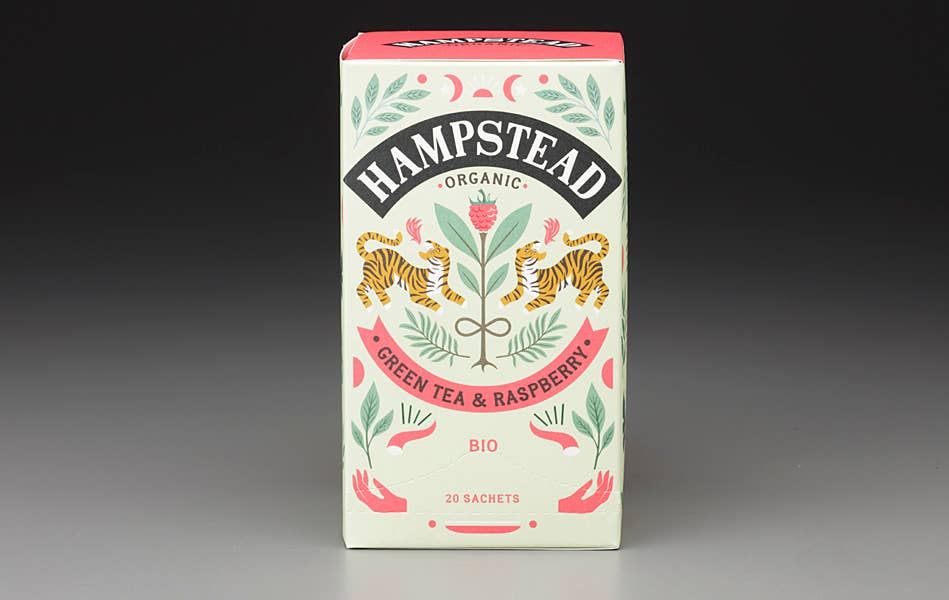 Mark T. Wendell Tea Company - Wholesale Tea Bags - Hampstead Organic Green Tea & Raspberry (20 Teabags)