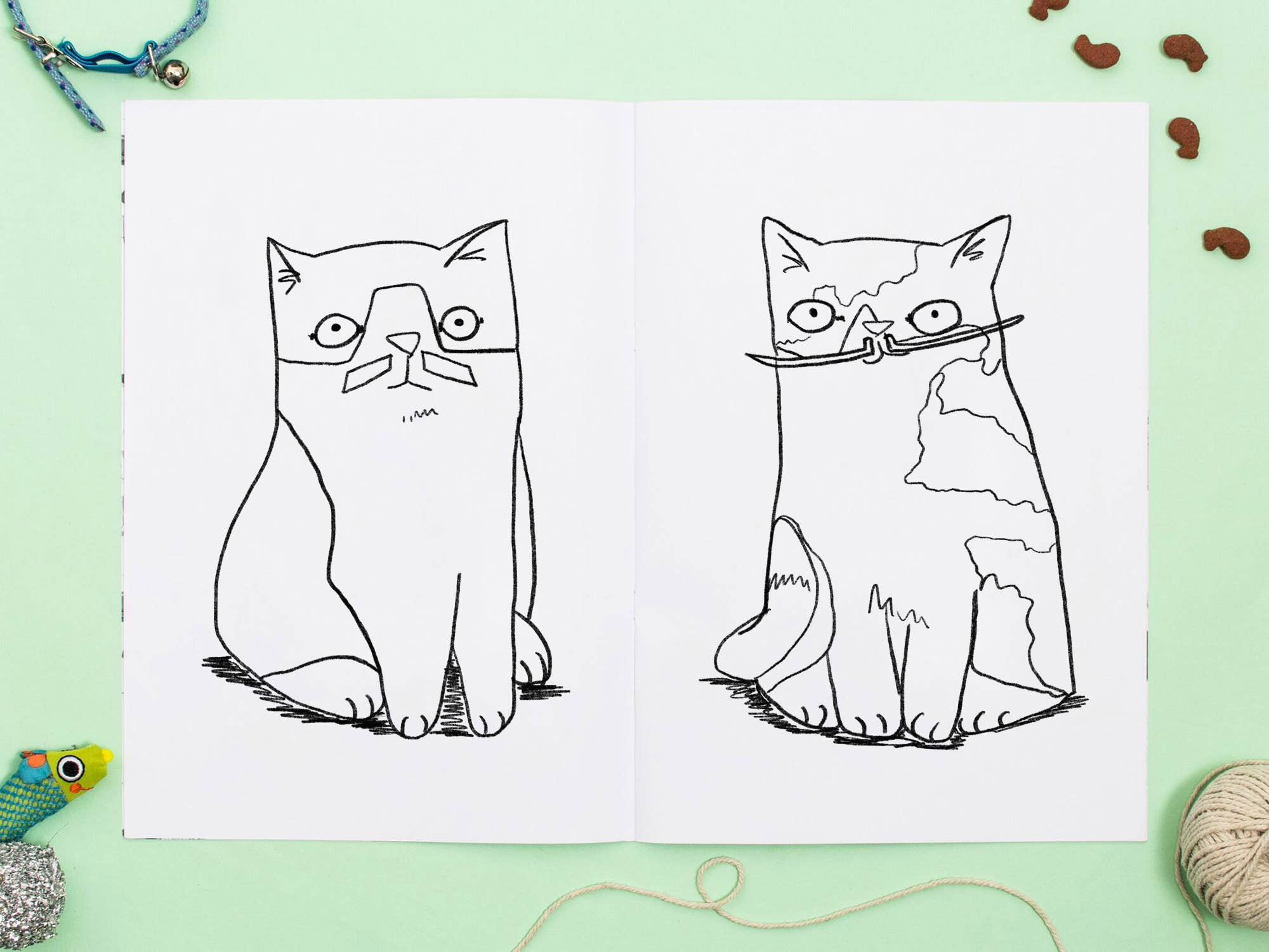 Jo Clark Design - Wholesale Coloring & Activity Book - Kids & Baby - Meowstachio Cats Colouring Book2