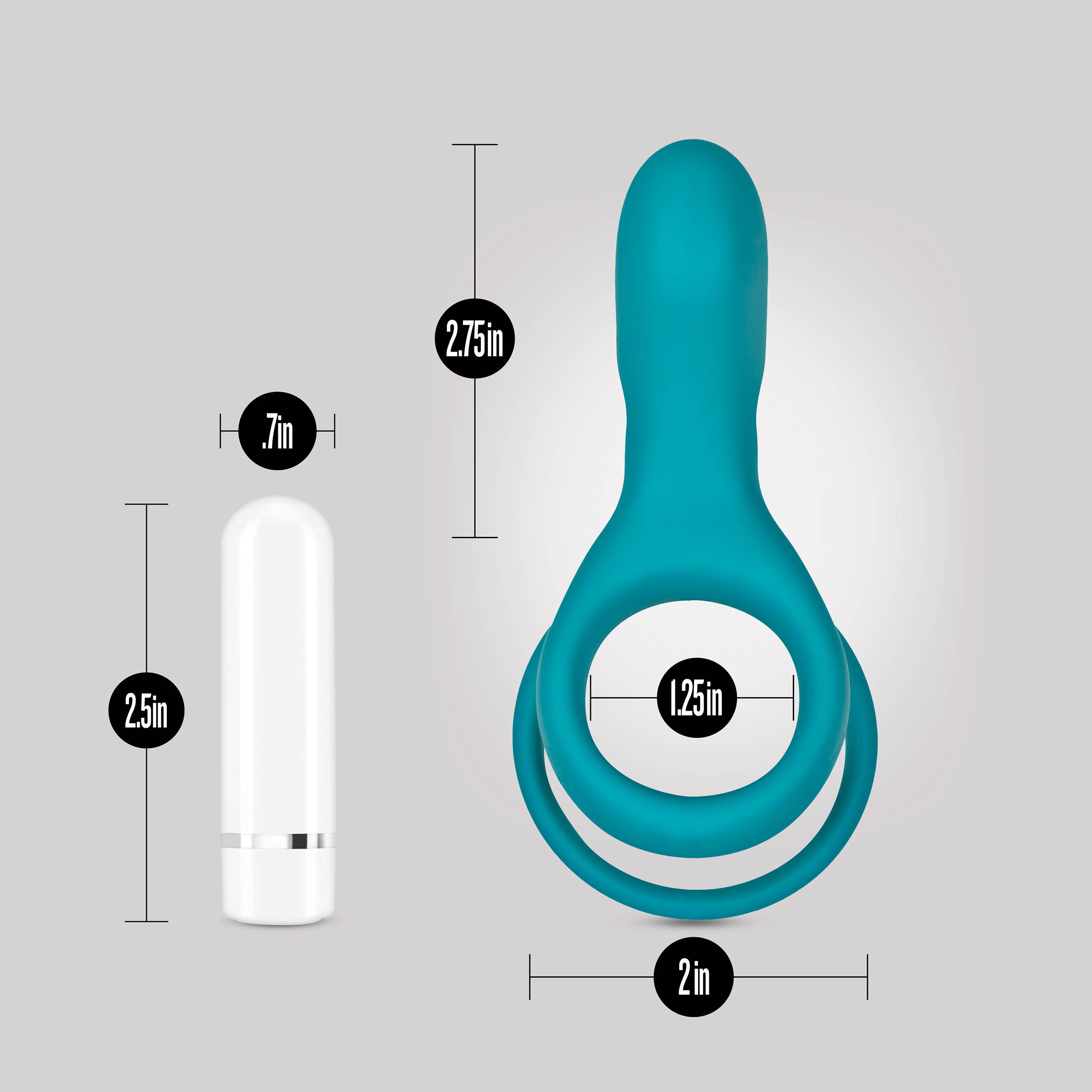 Blush - Wholesale Sex Toy - Noje C2 - Rechargeable Double Loop Vibrating Cock Ring2