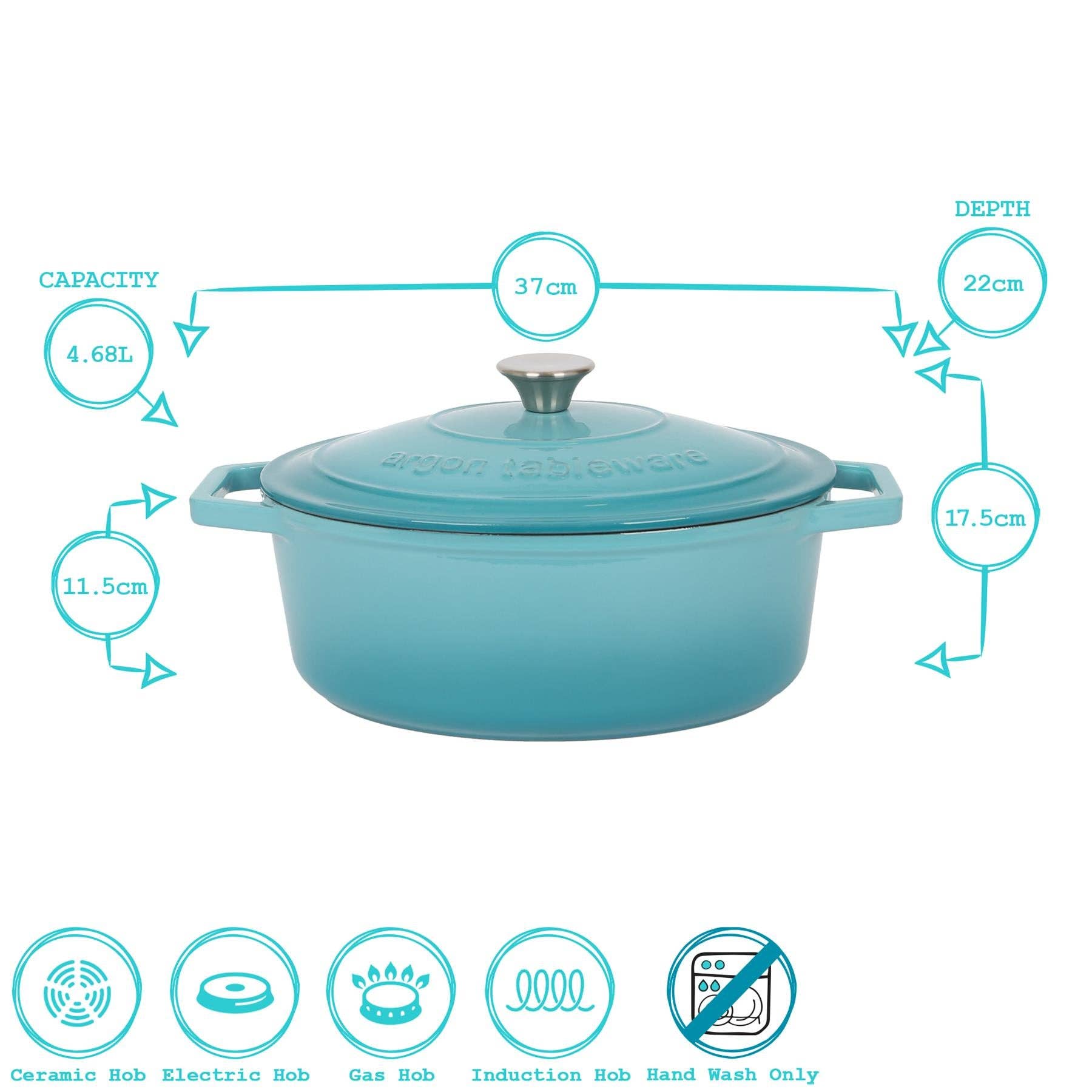 Rinkit Ltd - Vente Marmites - Plat à cassoulet ovale en fonte 4,68 L Ombre6