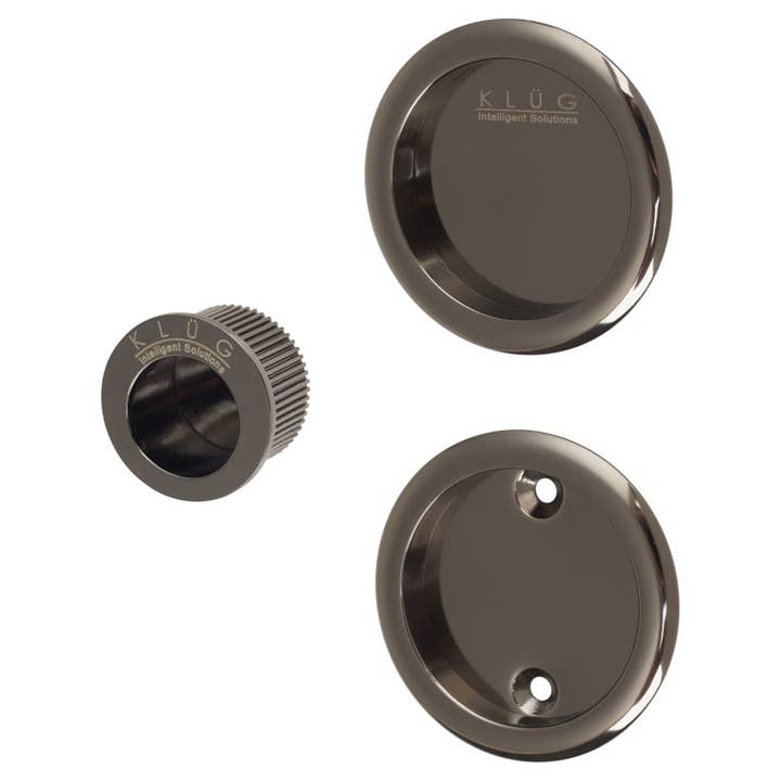 Round 3 Piece Flush Handle Set - Black Nickel for wholesale by Diybasket