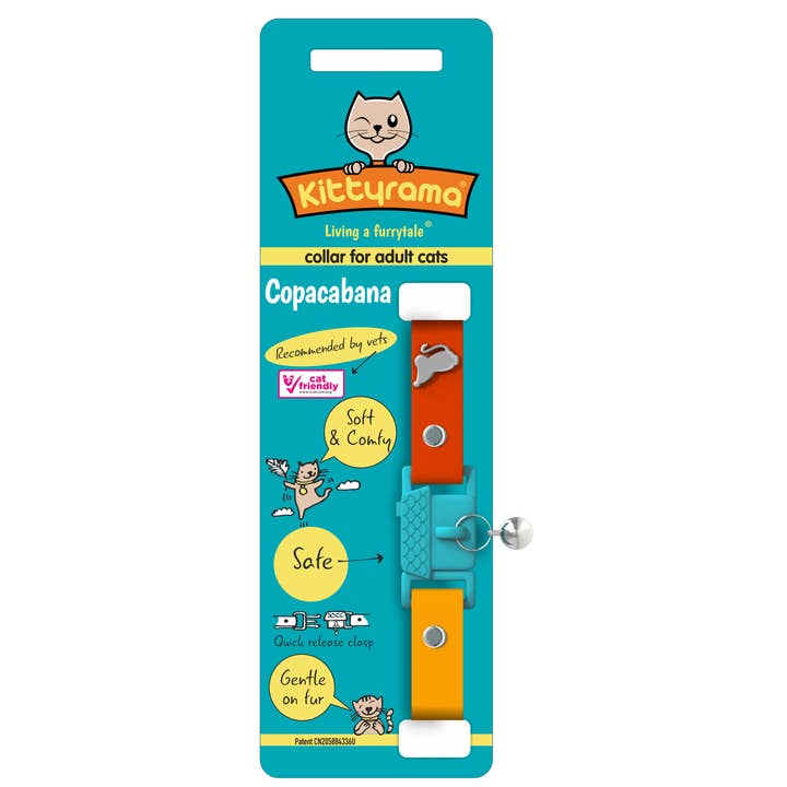 Kittyrama – wholesale Pet collar – Cat – KITTYRAMA COPACABANA CAT COLLAR - Quick Release, Breakaway, Hypoallergenic4