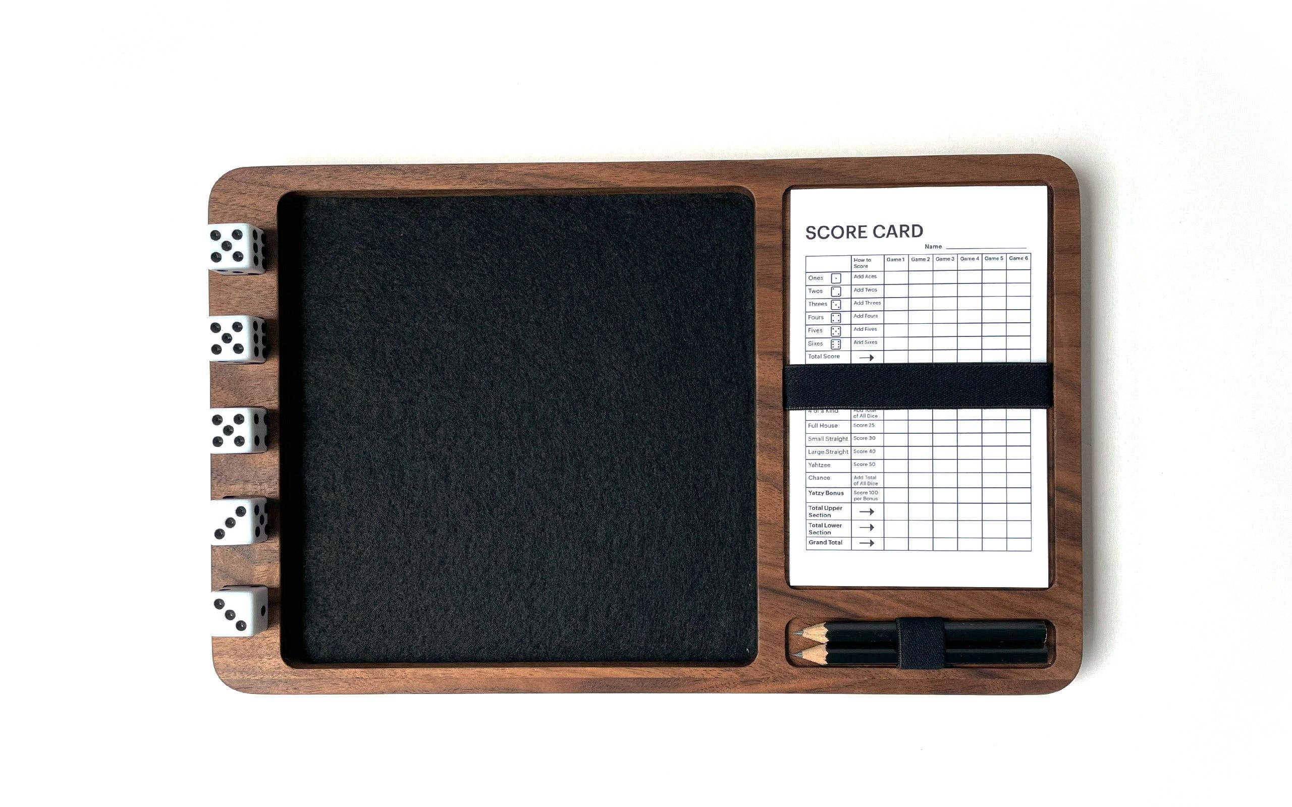 Fire Road - Vente Dé - Plateau à Dés Classique – Plateau en Bois & Plateau en Feutre pour Yahtzee3
