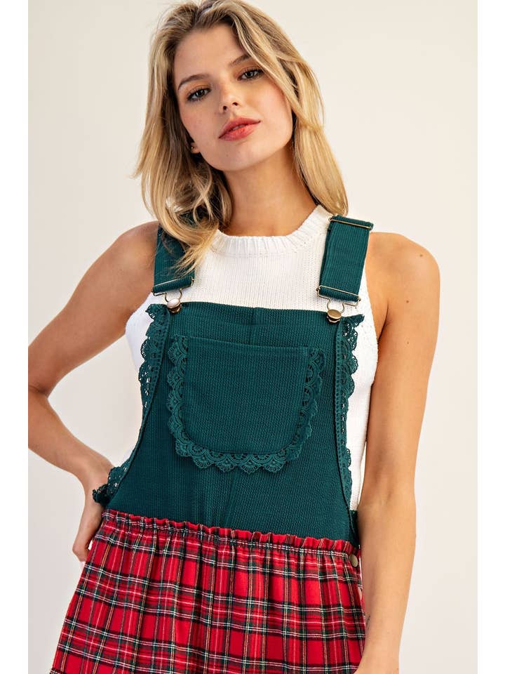 Peace Love Line - Vente Combinaison – femme - PL8626 - COMBINAISON À JAMBES LARGES AVEC DENTELLE CONTRASTANTE ET MOTIF À CARREAUX14