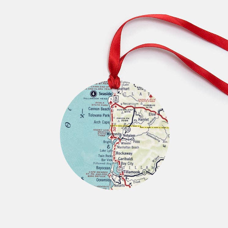 Daisy Mae Designs - Wholesale Ornament - Custom Personalized Aluminum Map Christmas Ornament Any Town2