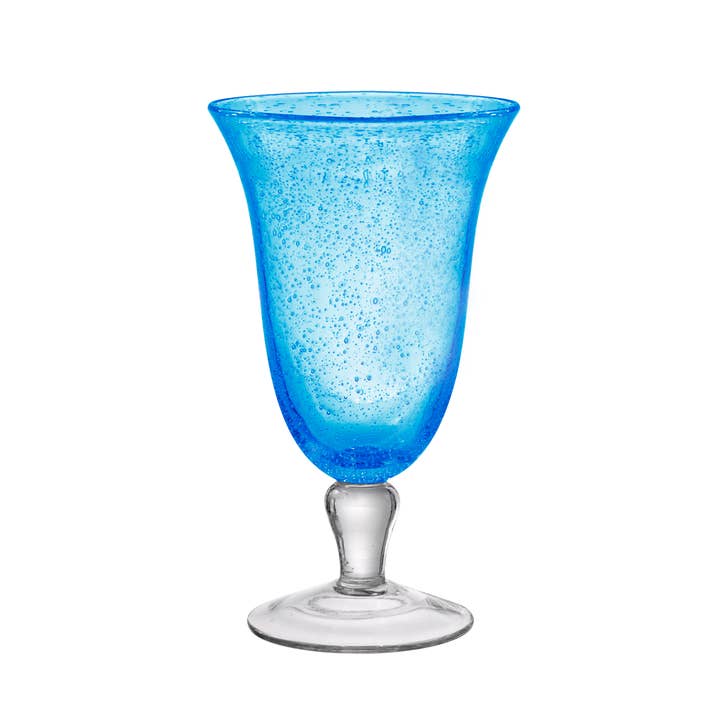 IRIS FOOTED ICE TEA, 18 OZ.- TURQUOISE for wholesale by Artland