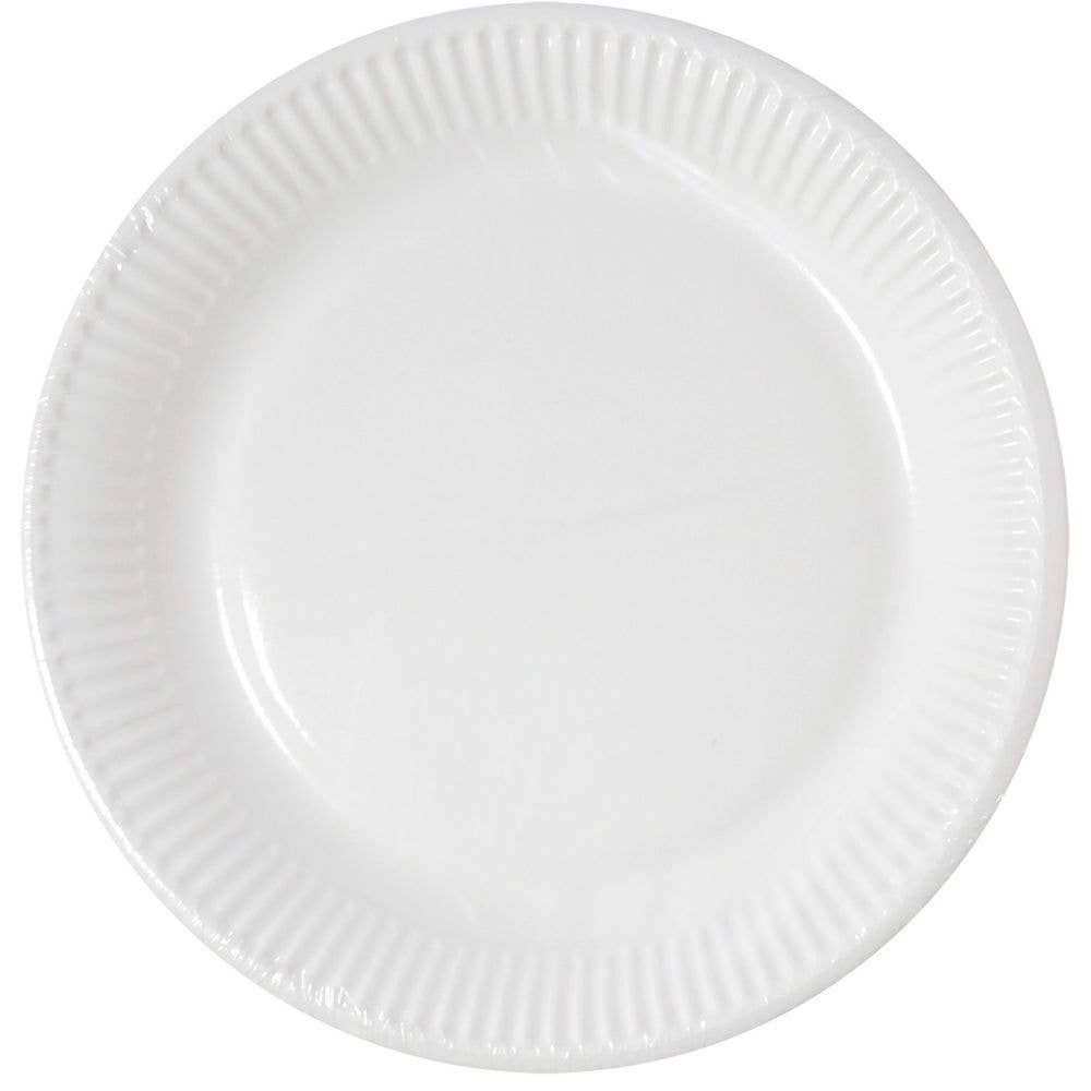 Jactal - Wholesale Disposable Plate - 10 White Compostable Paper Plates0