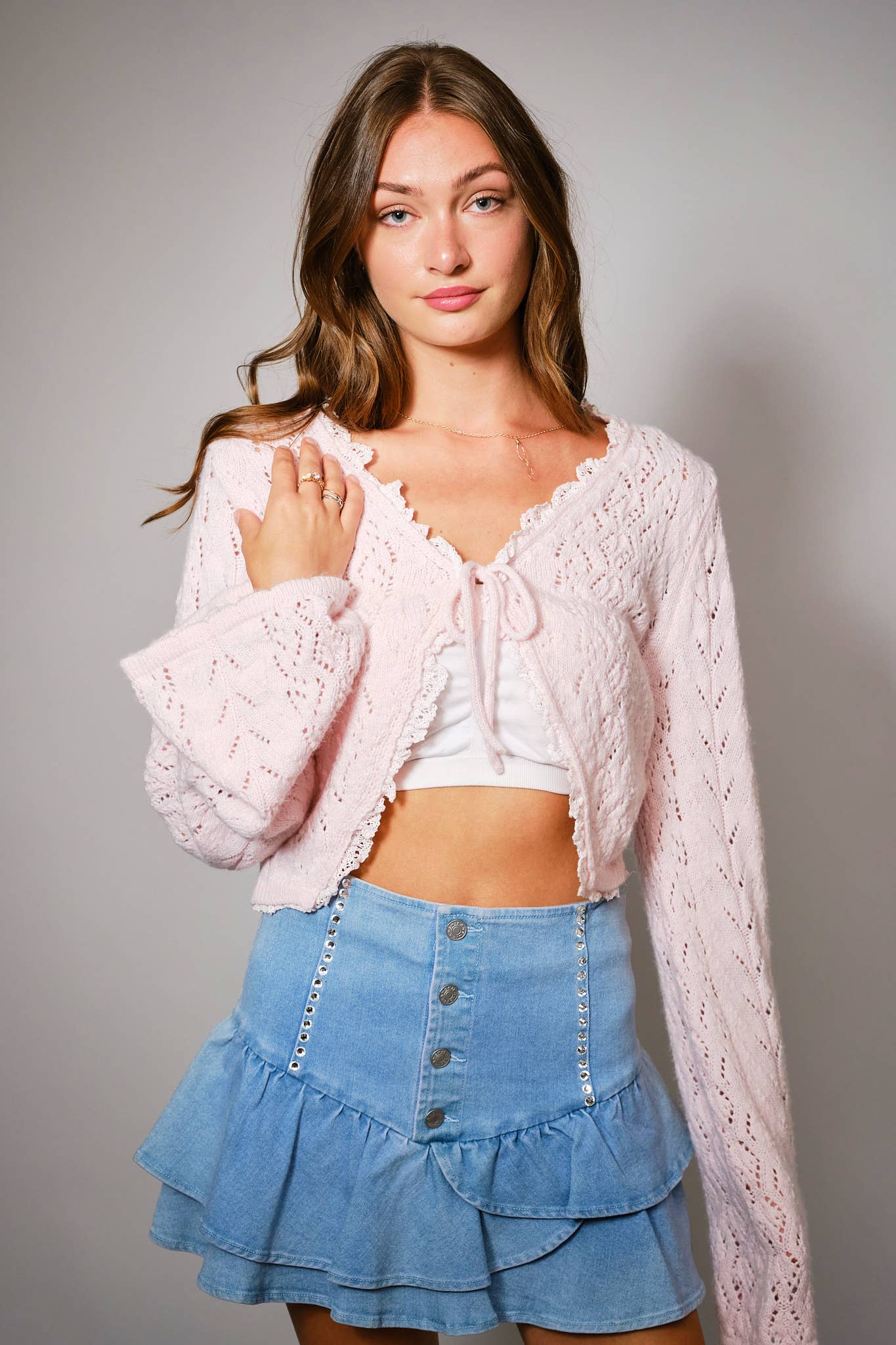 Blue B – Engroshandel Cardigan - Dame – 37034W - Åben Strik Slå-om Bolero7