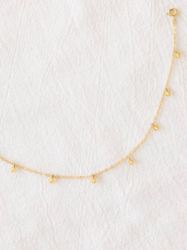 Citrine Drop Anklet for wholesale by Laine Honolulu