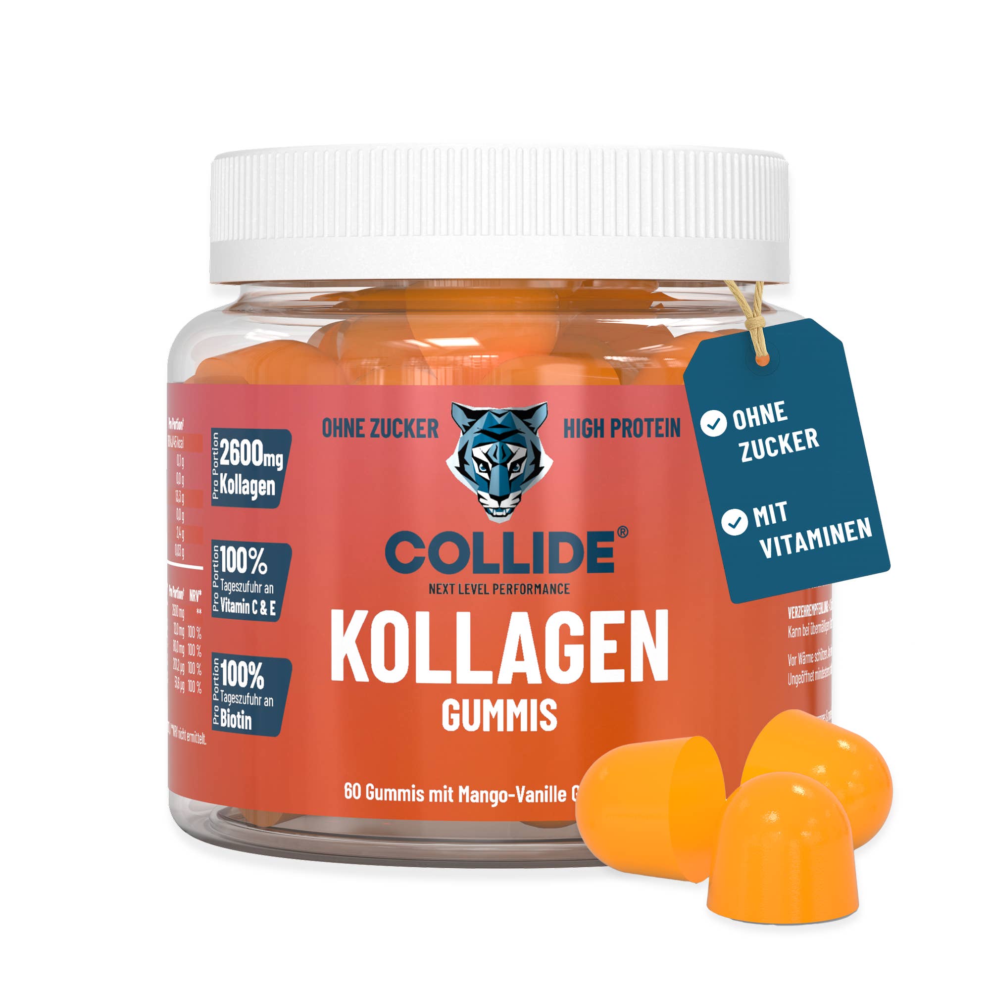 COLLIDE - Wholesale Oral Supplement/Vitamin - COLLIDE Collagen Gummies - Mango Vanilla, 60 pcs