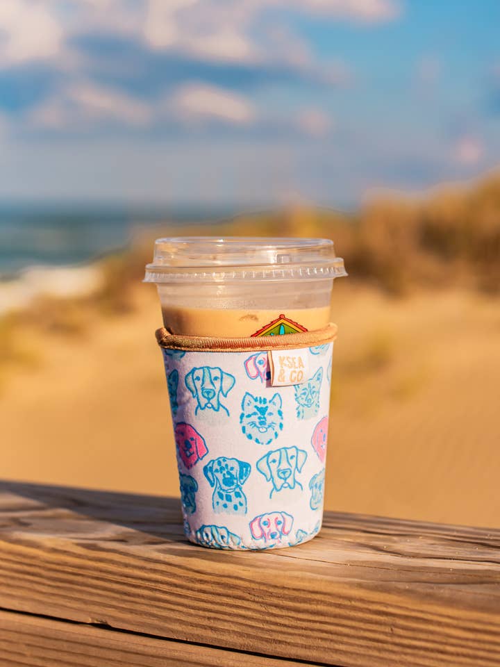Pup Iced Coffee Drink Sleeve for wholesale by Ksea & Co