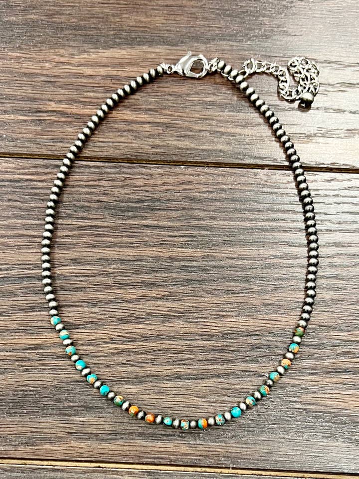 735985, Collar artesanal navajo de piedras preciosas de 16" para venta al por mayor de ISAC Trading Inc