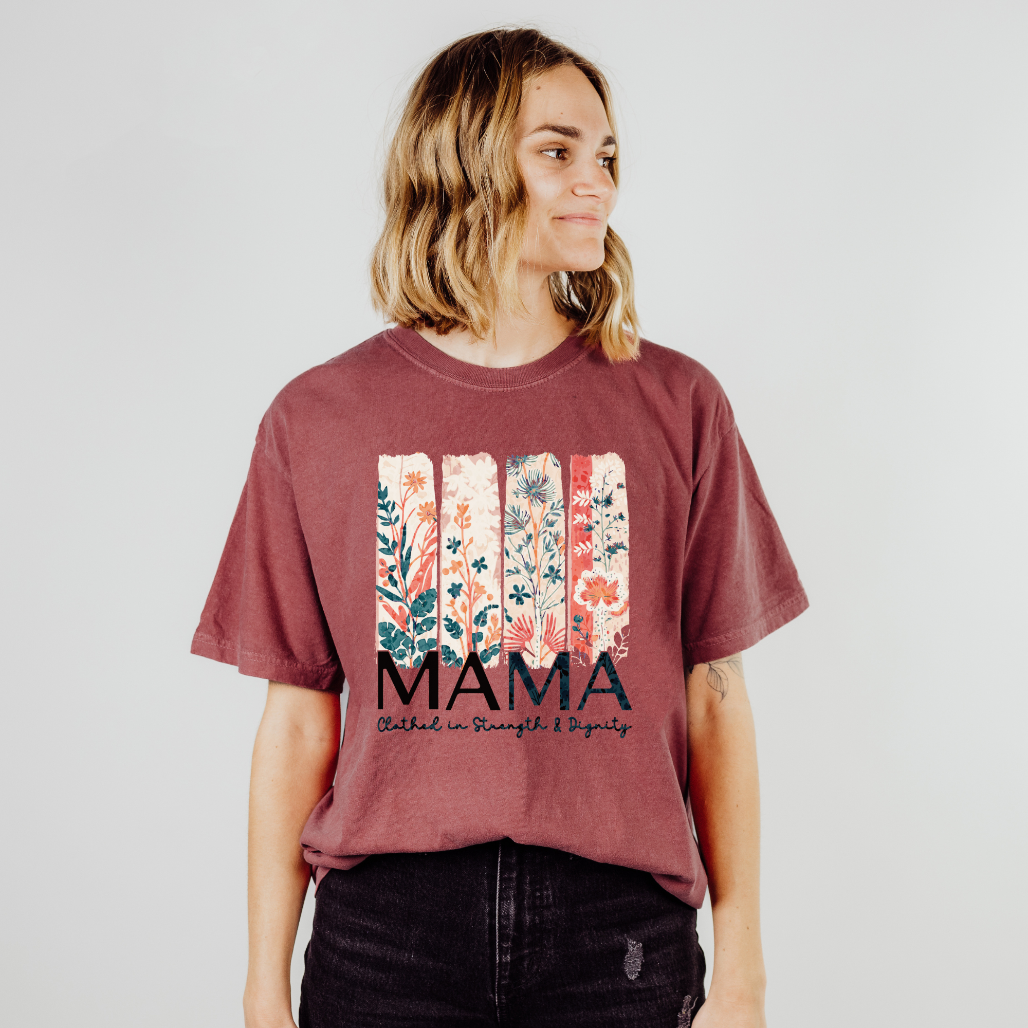 Scripted Pearl - Wholesale Screen Printed T-Shirt - Women's - Proverbs 31 Mama Comfort Color Christian Mother's Day Tshirt11