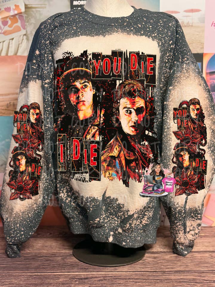 Strange | Things | Sci Fi | Bleached Sweatshirt for wholesale by Tennessee Bleached