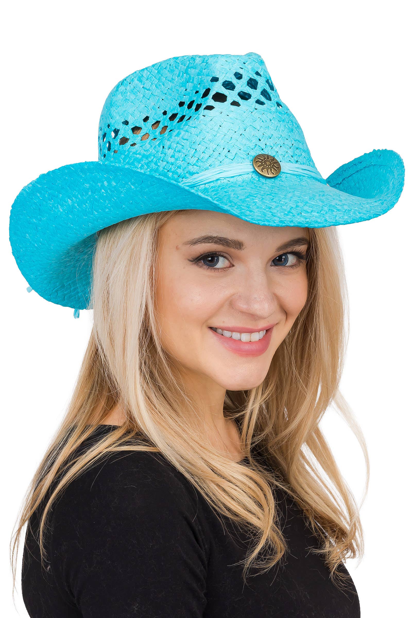 Cap Zone - Wholesale Cowboy Hat - Women's - Coastal Medallion Vented Straw Cowboy Hat18