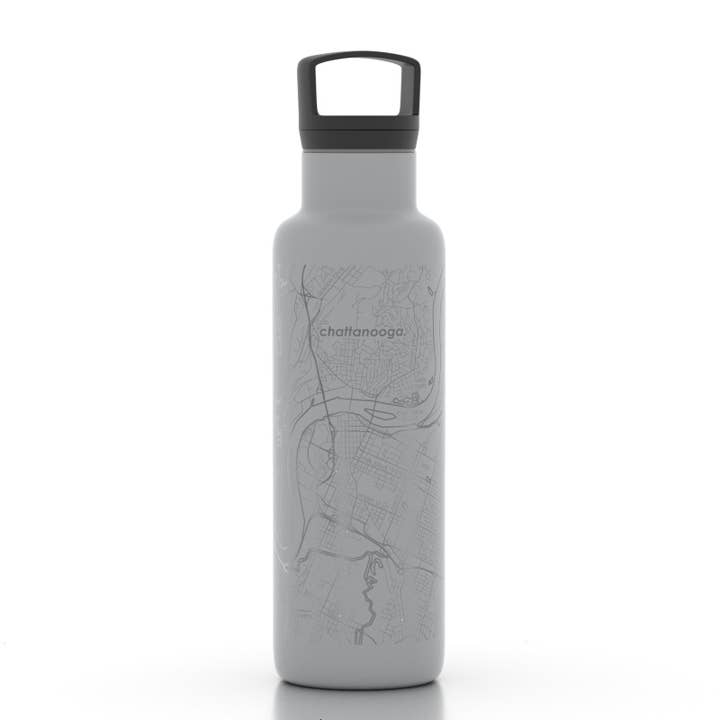 Well Told - Wholesale Water Bottle - CUSTOM ETCHED - U.S. City / Town Map - Water Bottle - 21 oz2