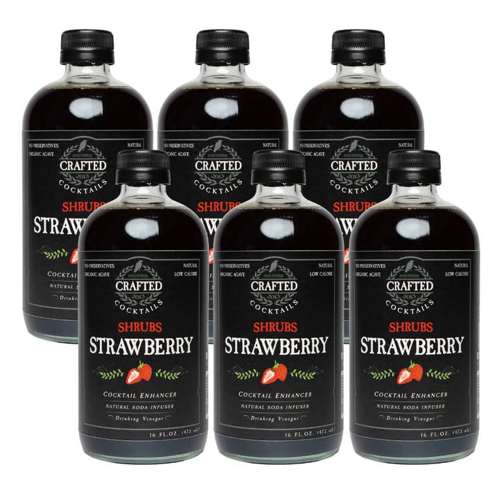 Crafted Cocktails - Wholesale Cocktail Mix/Syrup - Strawberry Shrub - Cocktail Enhancer & Soda Flavoring
