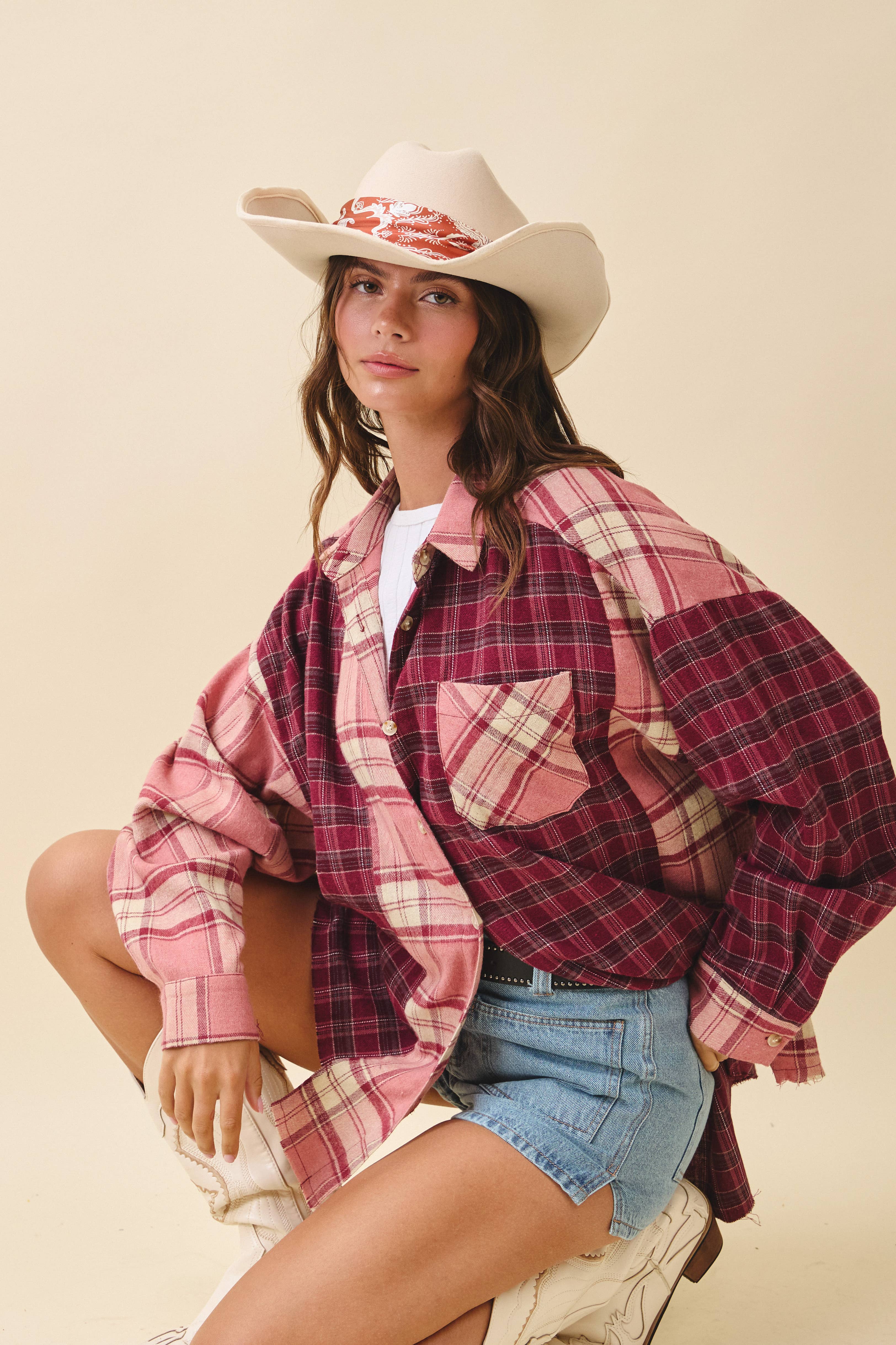 AEMI + CO - Wholesale Button Down Shirt - Women's - 8376EN Kambrie Plaid Flannel Shirt34