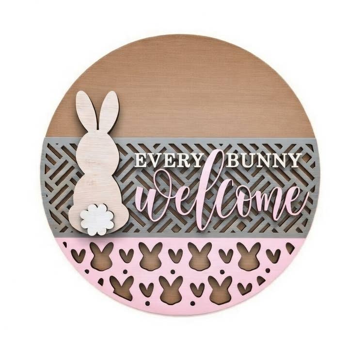 Easter- Welcome Every Bunny Door Hanger DIY for wholesale by Kate's Blanks