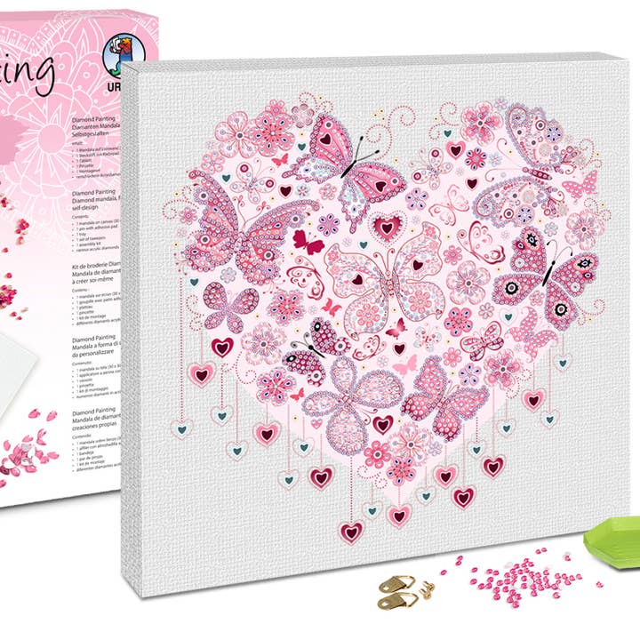 URSUS® / Buntpapierfabrik Ludwig Bähr GmbH & Co. KG – wholesale DIY craft kit – Diamond Painting “Diamond Mandala” Set 10 (Heart)