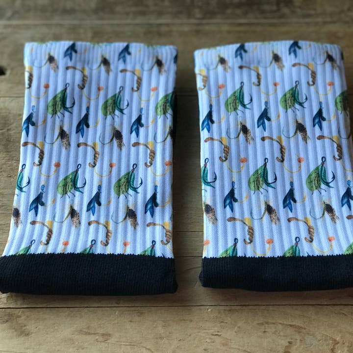 Simply Me • Gentlemen Est. 2017 LLC - Wholesale Socks – Men's - Fly Fishing Crew Socks (White)2