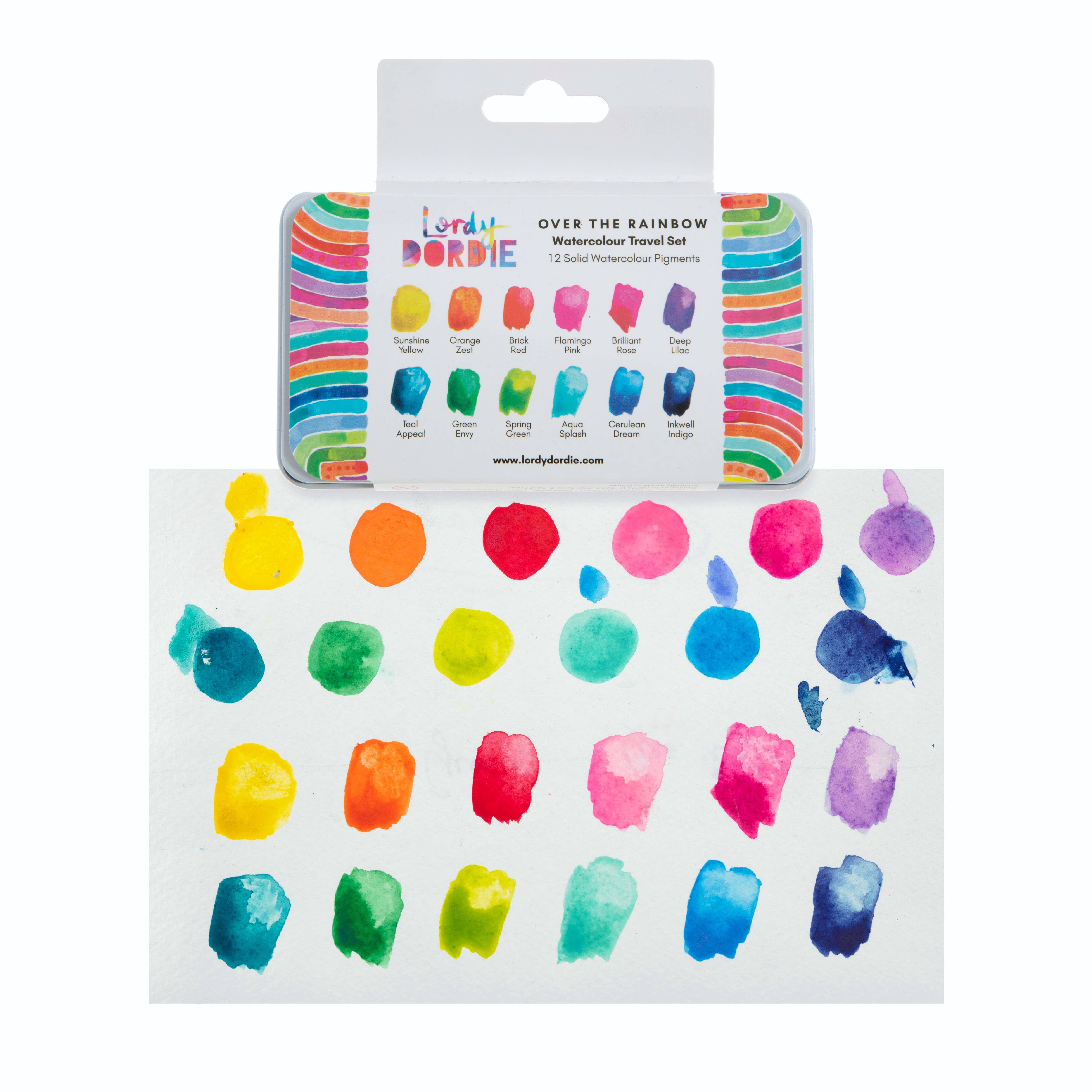 Lordy Dordie - Wholesale Watercolor Paint - Over the Rainbow Watercolour Travel Palette Set1