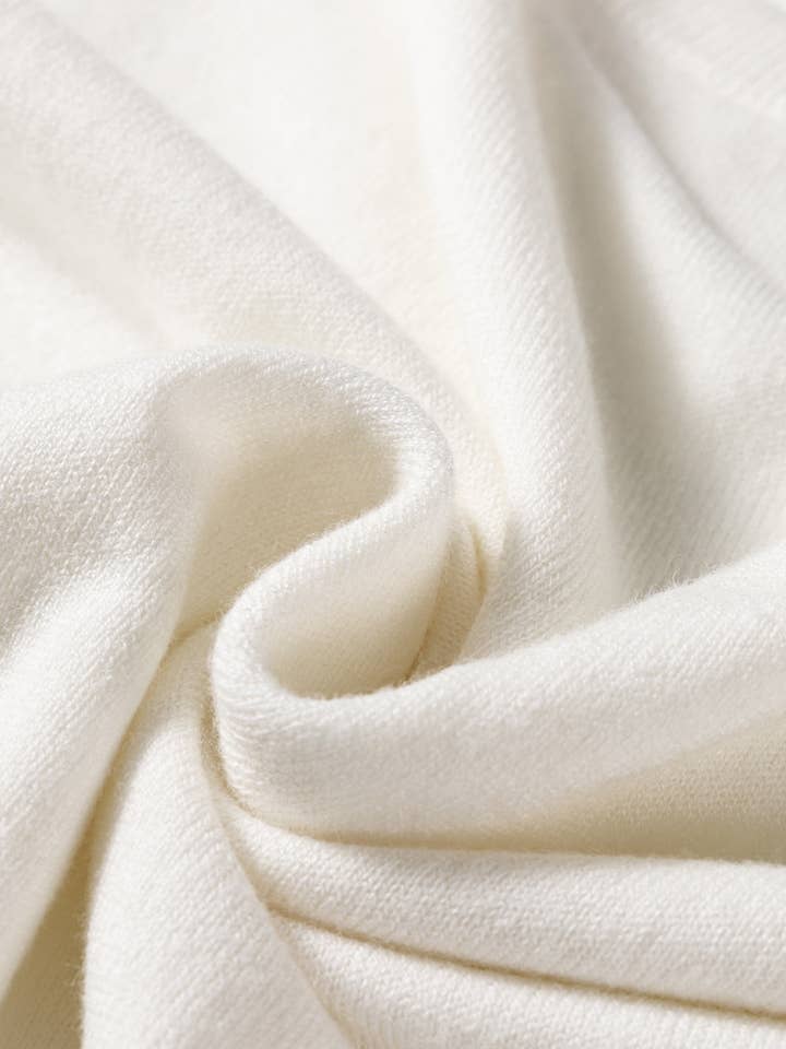 White LALALOO Solid Buttoned Cuffs Round Neck Sweater for wholesale on Faire5