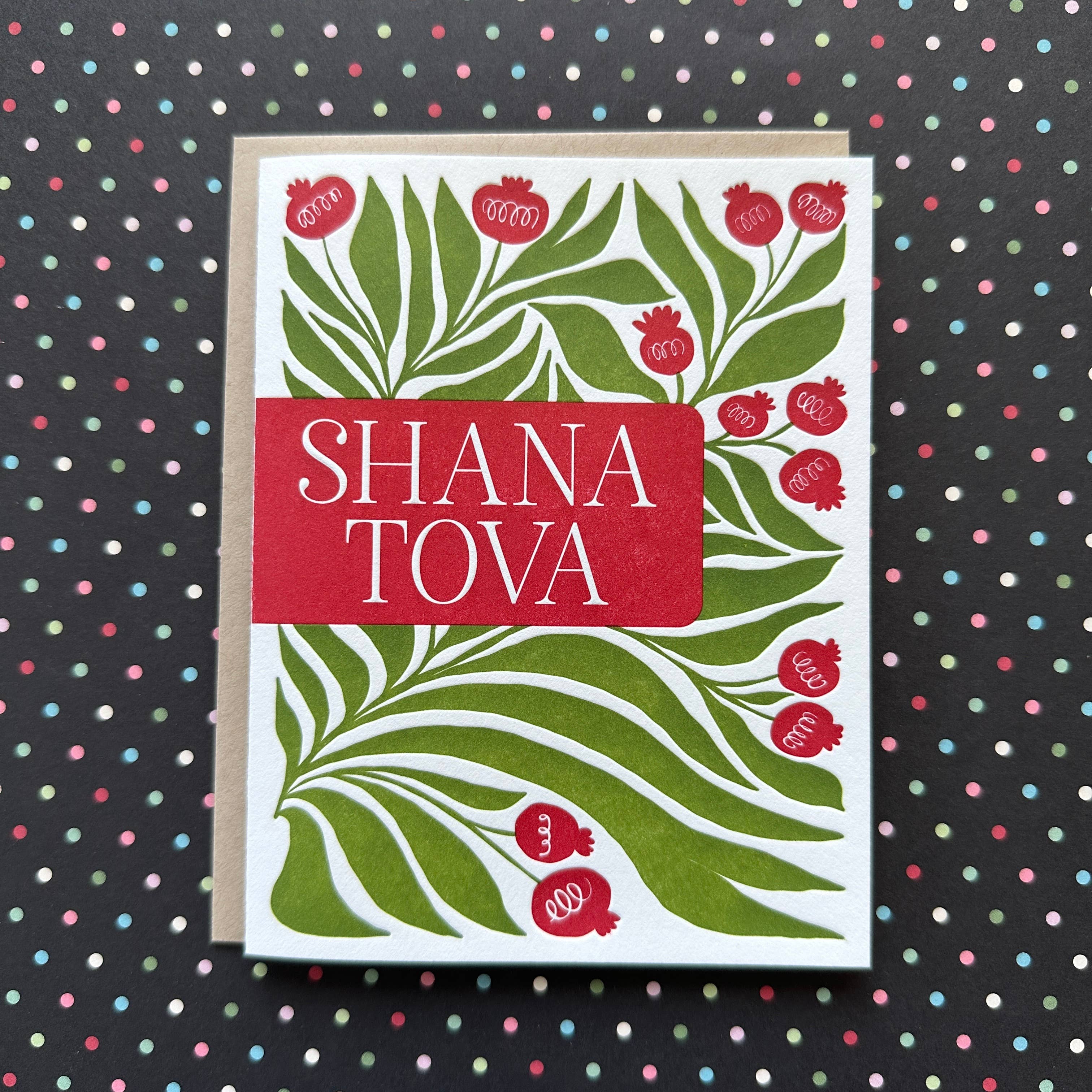 Lucky Bee Press - Wholesale Rosh Hashanah Card - Shana Tova Three - letterpress card