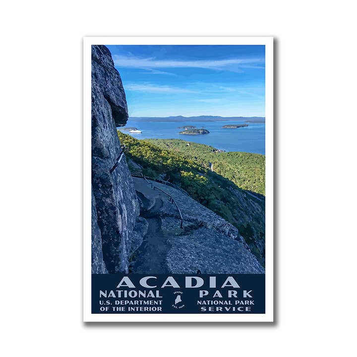 Acadia National Park Poster-WPA (Precipice Trail) - WS and other Purchase Wholesale lotes roupas usadas. Free Returns & Net 60 Terms on Faire trending on Faire.