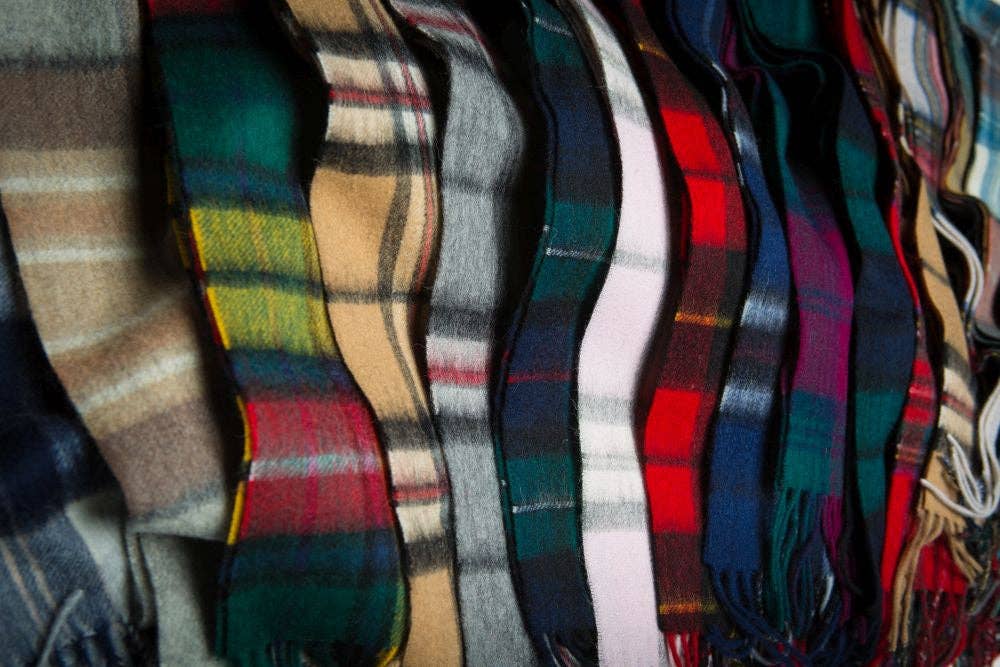 The Scotland Kilt Company - Wholesale Scarf - Women's - Glenmore 100% Lambswool Tartan Scarf - Thomson Grey3