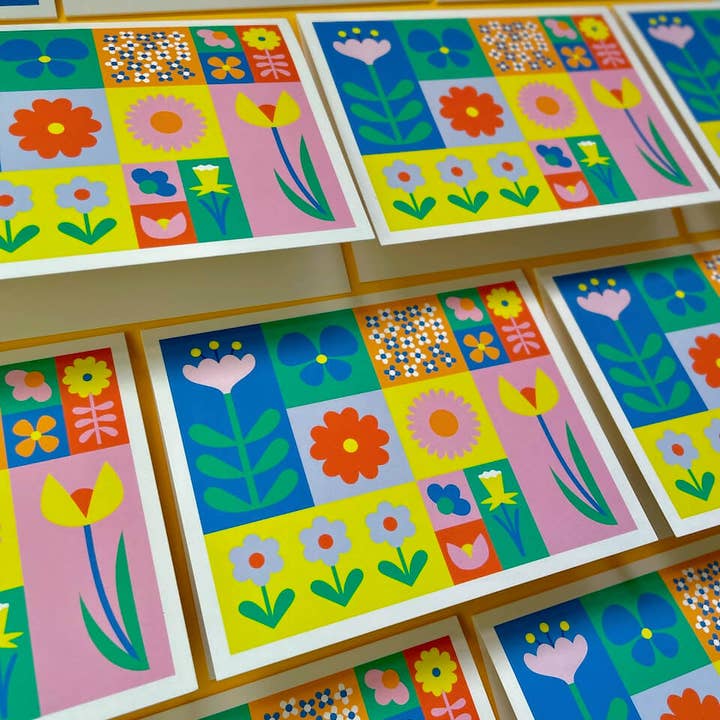 My Darlin' - Wholesale Everyday Greeting Card - Flowerblock • Colorblock Minimal Graphic Flower Blank Card2