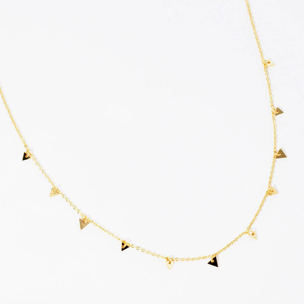 Sensibling Corp. - Wholesale Link & Chain Necklace -  Gold Dipped Metal Triangle Station Necklace2