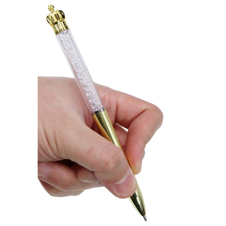 Cap Zone - Wholesale Pen - Royal Crown Metallic Gem Beaded Pen - 48 pcs2