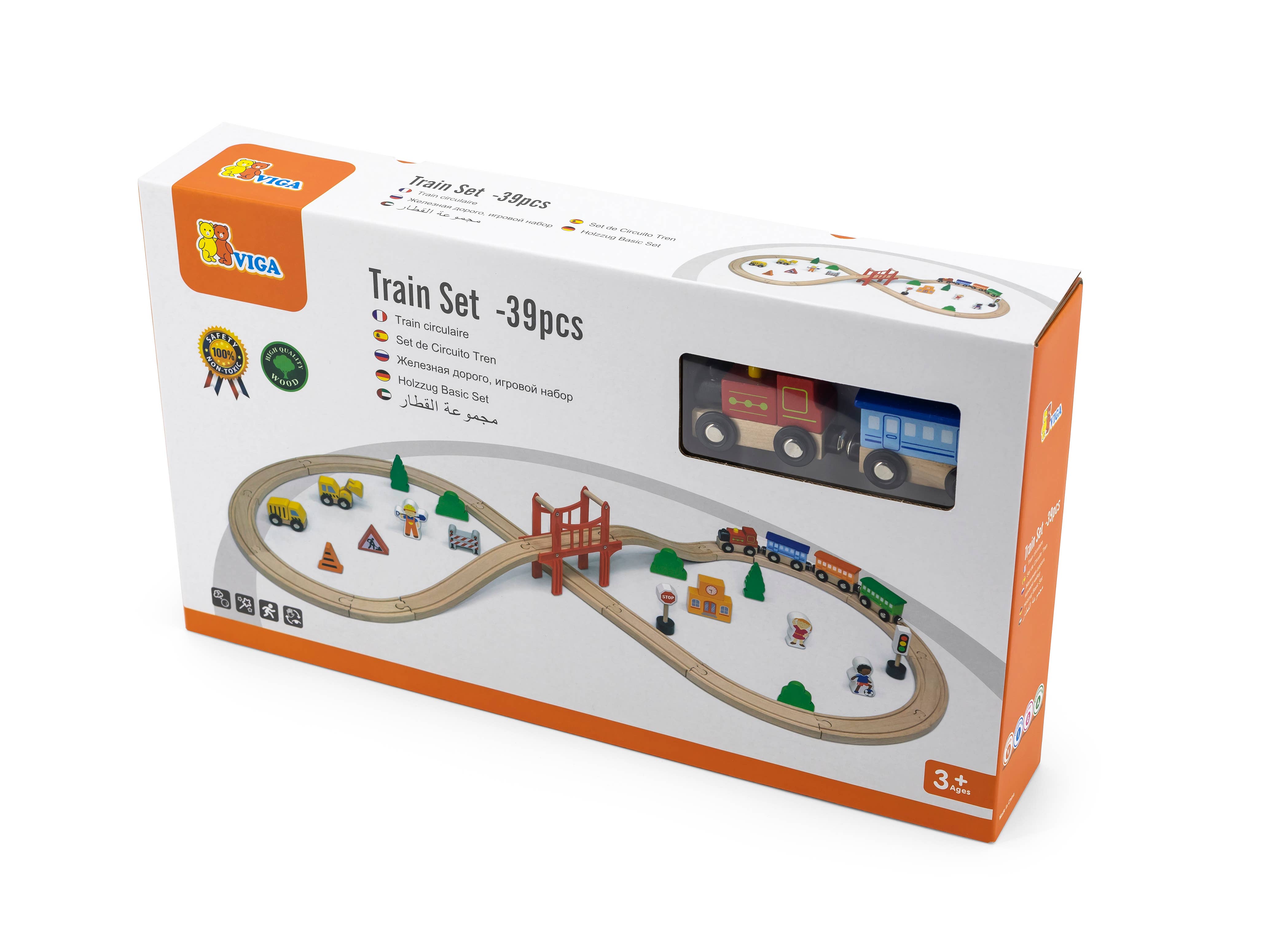 Trade Toys Limited - Wholesale Toy Set - Kids - Viga Wooden Train Set - 39pcs5