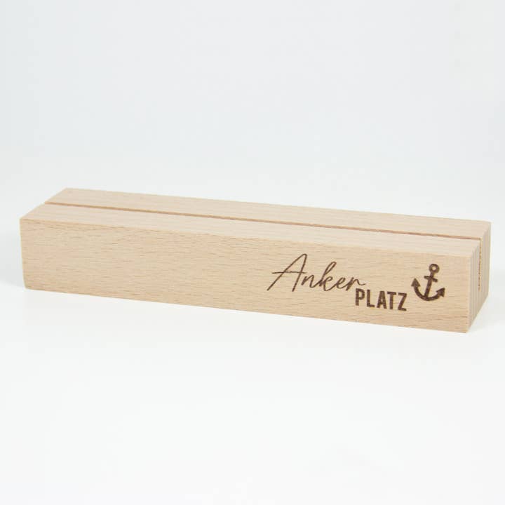 Card holder anchor point made from sustainable beech wood for wholesale by Bow & Hummingbird