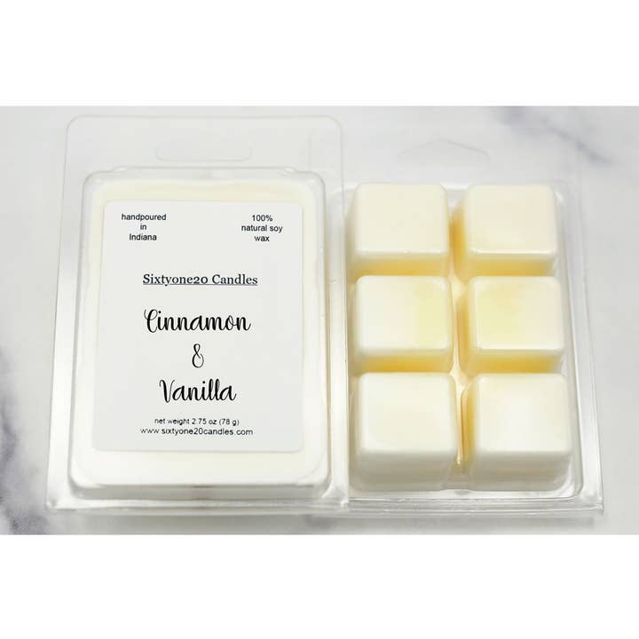 Cinnamon & Vanilla Wax Melt ~ 100% Soy for wholesale by Sixtyone20 Candles