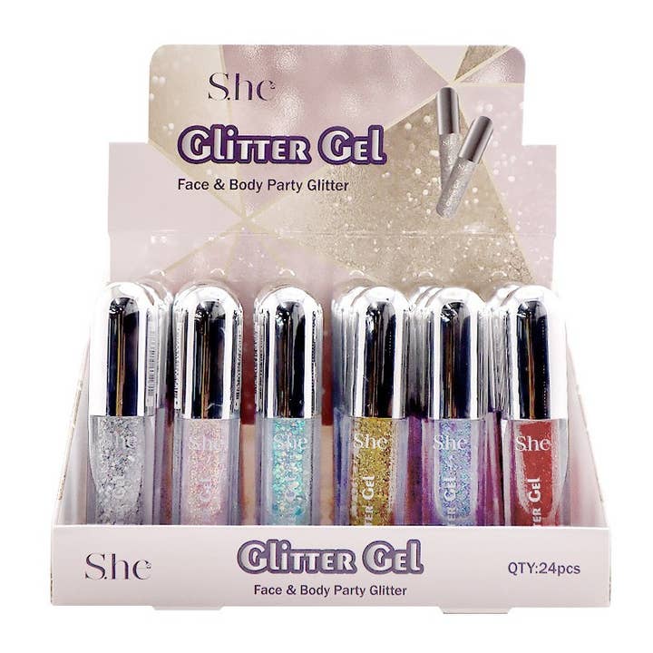 PINEAPPLE Beauty – wholesale Body glitter/shimmer – Makeup She GG1037 Glitter Gel Face & Body Party Glitter - 24
